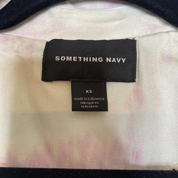 NWT Something Navy Tie Dye Trench Coat Duster Jacket Pink Blue Size XS - Picture 6 of 8